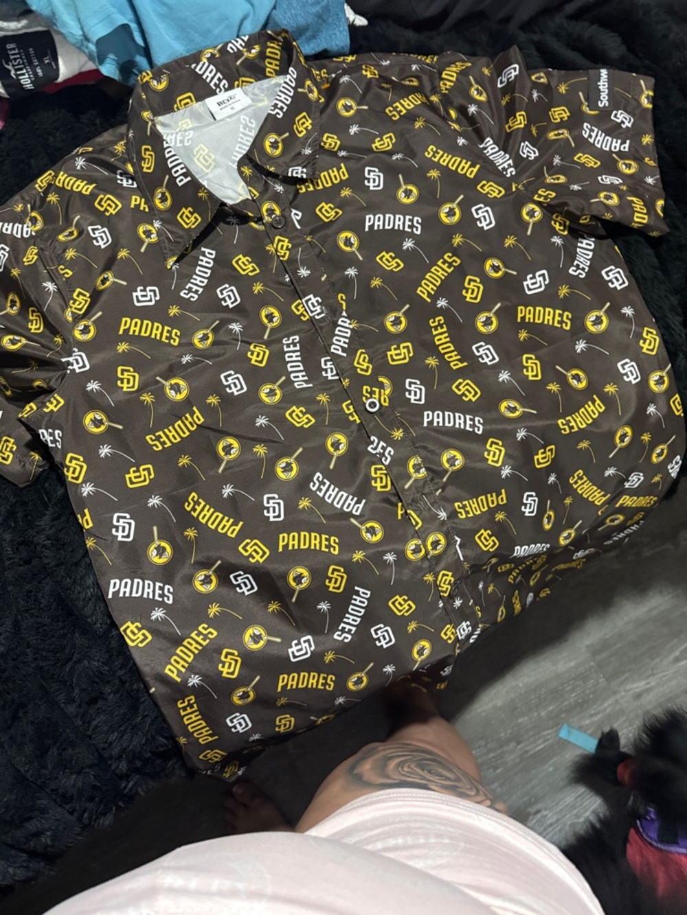 Brown Logo Print Short-Sleeve Shirt San Diego padres